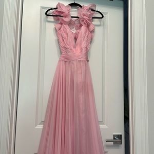 Mac Duggal Pink Backless Dress